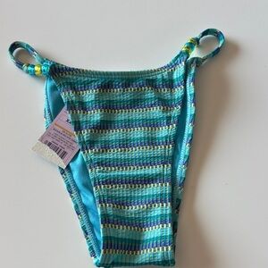 wild fable Turquoise Striped Bikini Bottom